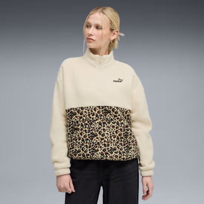 PUMA ESS GRAPHIC Animal Relaxed Half-Zip Crew